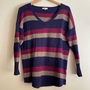 Joie Striped V-Neck Sweater